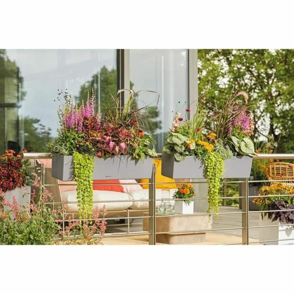 LECHUZA BALCONERA Stone 80 plantenbak steengrijs