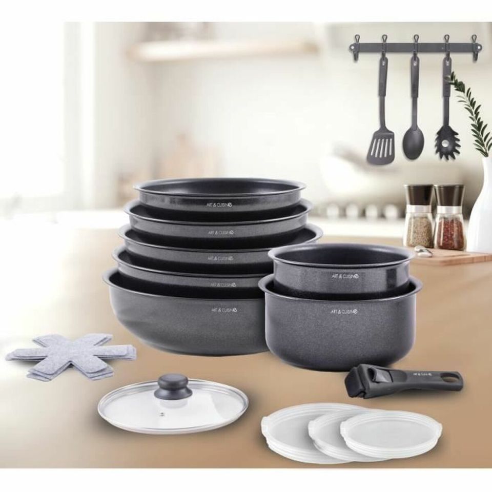 Art & Cuisine AC1824 pannenset 18-delig inductie met afneembaar handvat