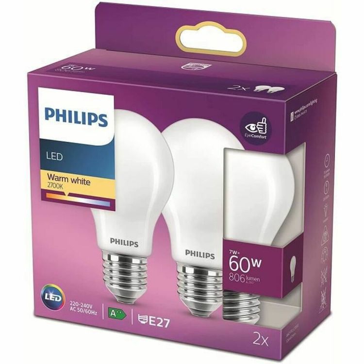 Philips LED standaardlamp E27 2700K 806 lm (2 stuks)