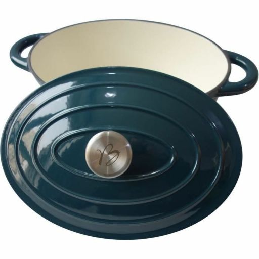 Baumalu oval casserole 30 cm enameled cast iron blue green Sauce pan Baumalu Blue Ø 30 cm | Huisbest.nl