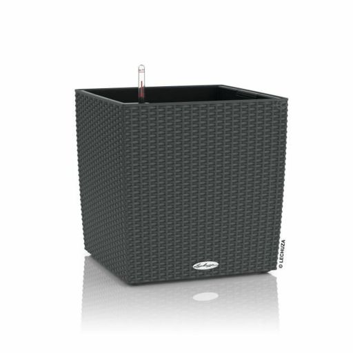 Lechuza CUBE Cottage 30 plantenbak graniet set Bloempot Lechuza Zwart Grijs Polypropyleen | Huisbest.nl