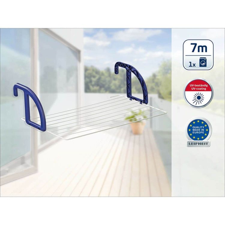 Leifheit Classic 70 hangdroogrek balkon wit/blauw
