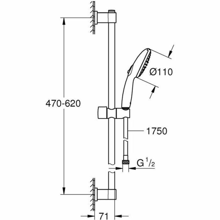 GROHE Vitalio Start 110 doucheset 2 standen chroom