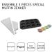 Zenker muffin baking set 3-piece with 12-mold and piping bag