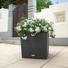 LECHUZA CUBE Cottage 50 vierkante plantenbak graniet