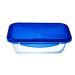 Food Storage Container Pyrex Blue Transparent Rectangular