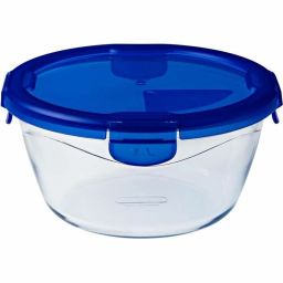 Voedselopslagcontainer Pyrex Blauw Transparant Rond 1,6 L (6 Onderdelen)