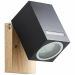 Brilliant Galeni 96375/76 buiten wandspot zwart/naturel IP44 GU10
