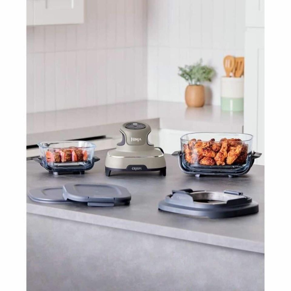 Ninja CRISPi FN101EUST airfryer glazen schalen 3,8L+1,4L