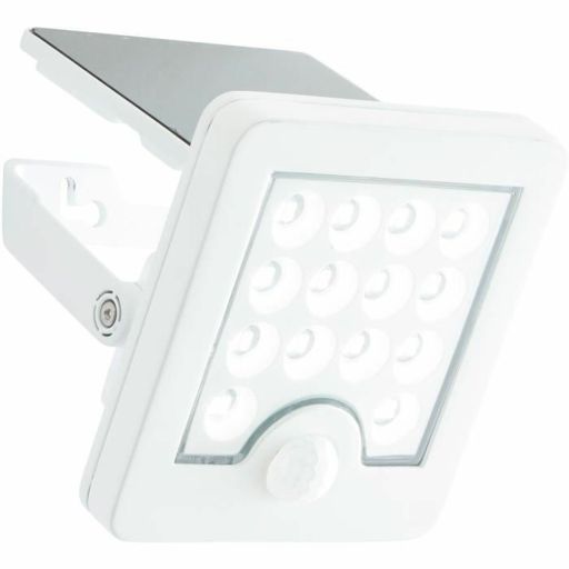 Brilliant Luton solar wall light with sensor white IP65