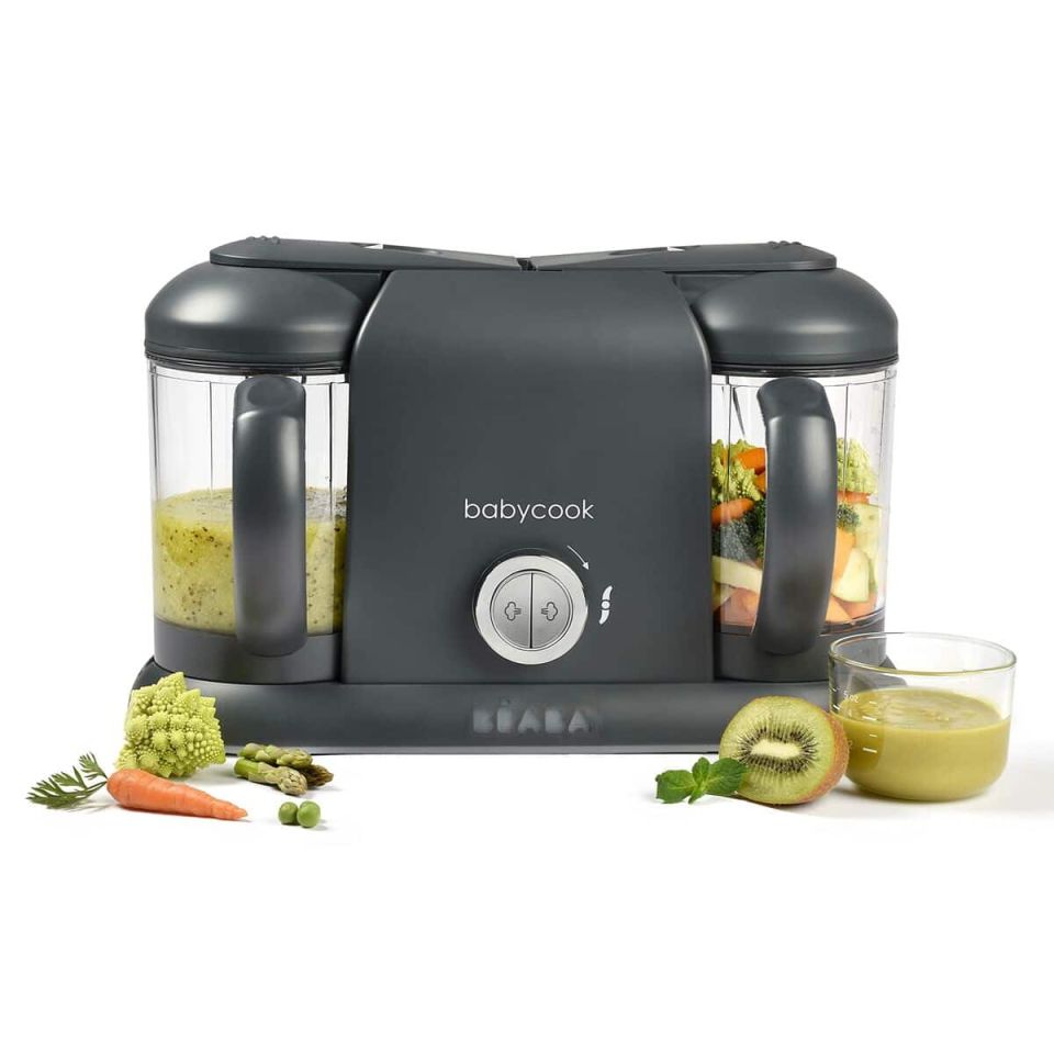 Béaba Babycook Duo babyvoedingmaker grijs 2x 1,1L