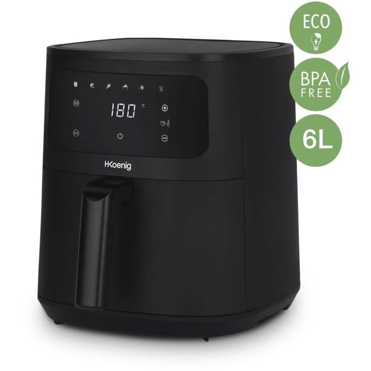 H.Koenig FRY860 airfryer 6L 1500W touchscreen zwart