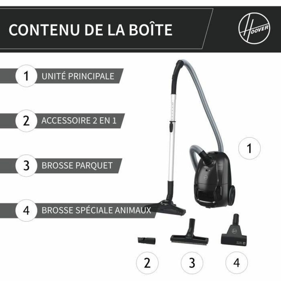 Hoover HE120PET 011 stofzuiger zwart/grijs 700W