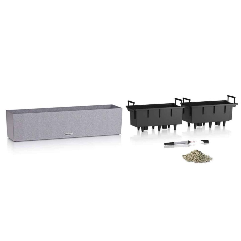 LECHUZA BALCONERA Stone 80 plantenbak steengrijs