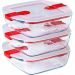 Pyrex Cook & Heat 3x1L vierkante glazen bewaarbakken