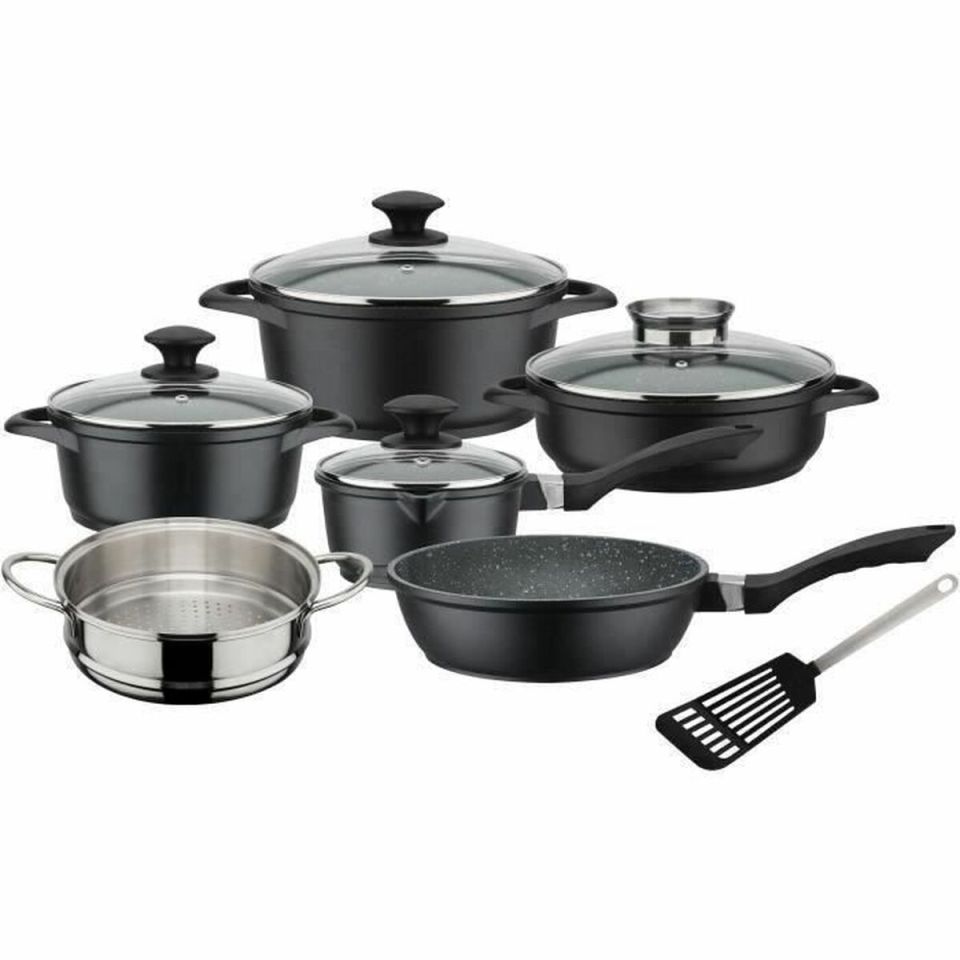 GSW Gourmet Granit inductie pannenset zwart 10-delig