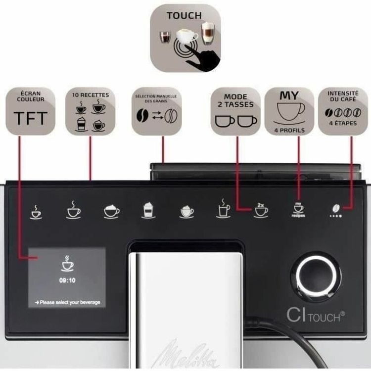 Melitta CI Touch F630-111 volautomaat zilver 15 bar