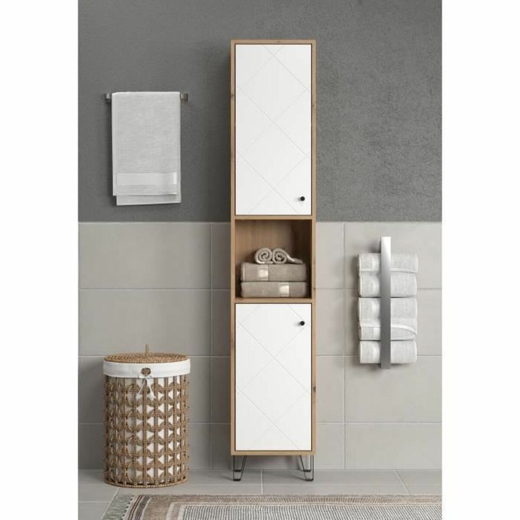 Trendteam Touch hoge badkamerkast wit eiken 191 cm