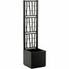 Stefanplast Ethica plantenbak met trellis 38L grafiet