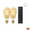 WiZ ST64 slimme filamentlamp E27 met remote (2 stuks)