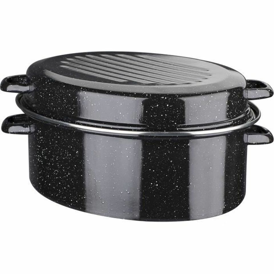 GSW Noir kookpan/pan met deksel geëmailleerd staal