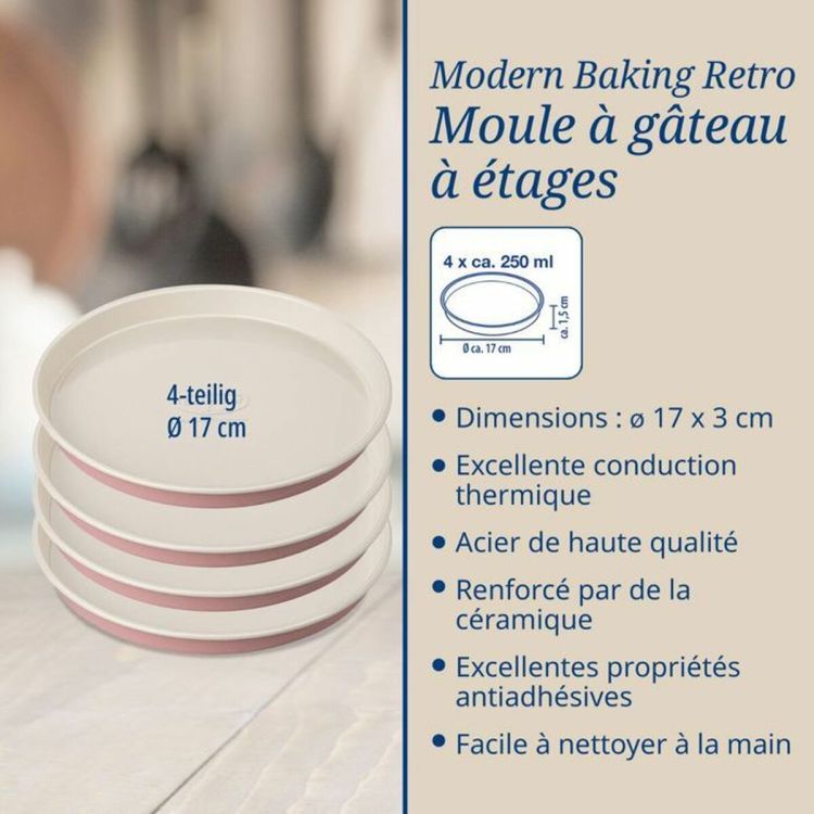 Dr. Oetker Rétro cake/jumping pans 18 and 20 cm with layer cake pans set of 2