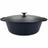 Baumalu 336408 ovale gietijzeren braadpan / cocotte 33 cm zwart mat 6L