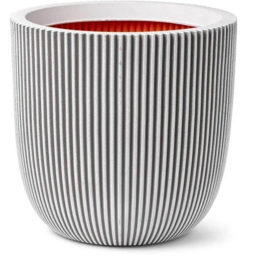 Capi Europe Pot Bol Groove NL ivory Ø43 x H41 cm 47L Ground Capi Europe Beige Plastic Circular Ø 43 cm | Huisbest.nl