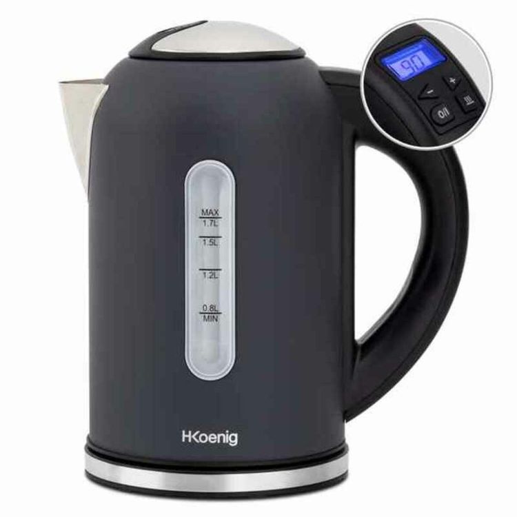 H.Koenig BOE52 waterkoker 1,7L 2200W zwart/RVS