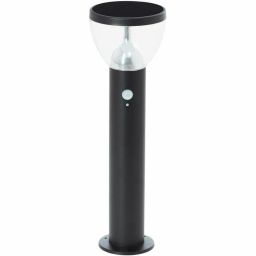 Brilliant Tulip G40411/06 solar LED sokkellamp zwart met bewegingssensor IP44 52 cm