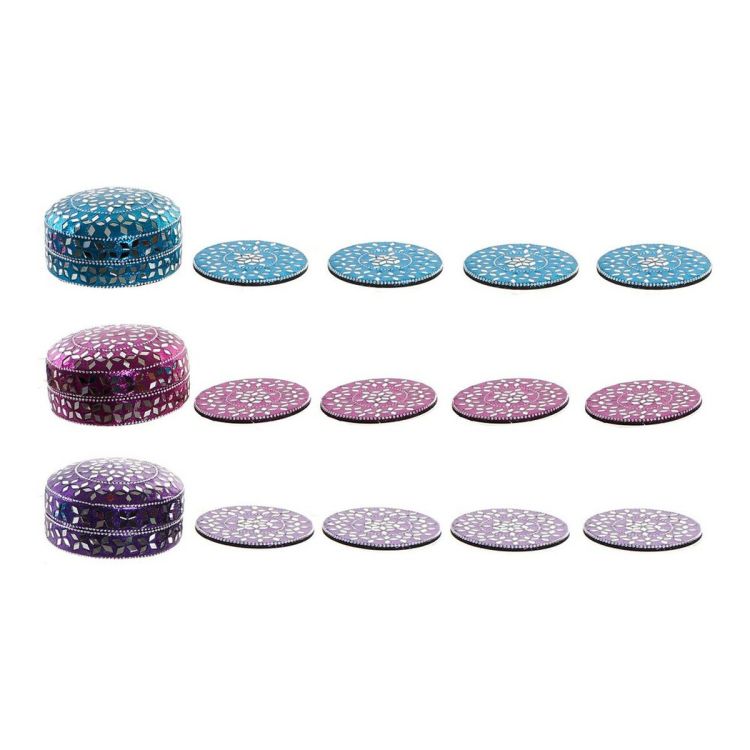 DKD Home Decor onderzetters set 3 stuks aluminium/MDF hout