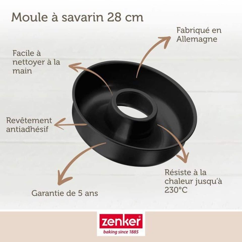 Zenker baking mold set cake pan and savarin mold black