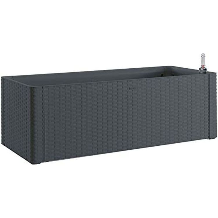 Self-watering plant pot Stefanplast Natural Delux Rectangular Anthracite 100 x 43 x 33 cm | Huisbest.nl