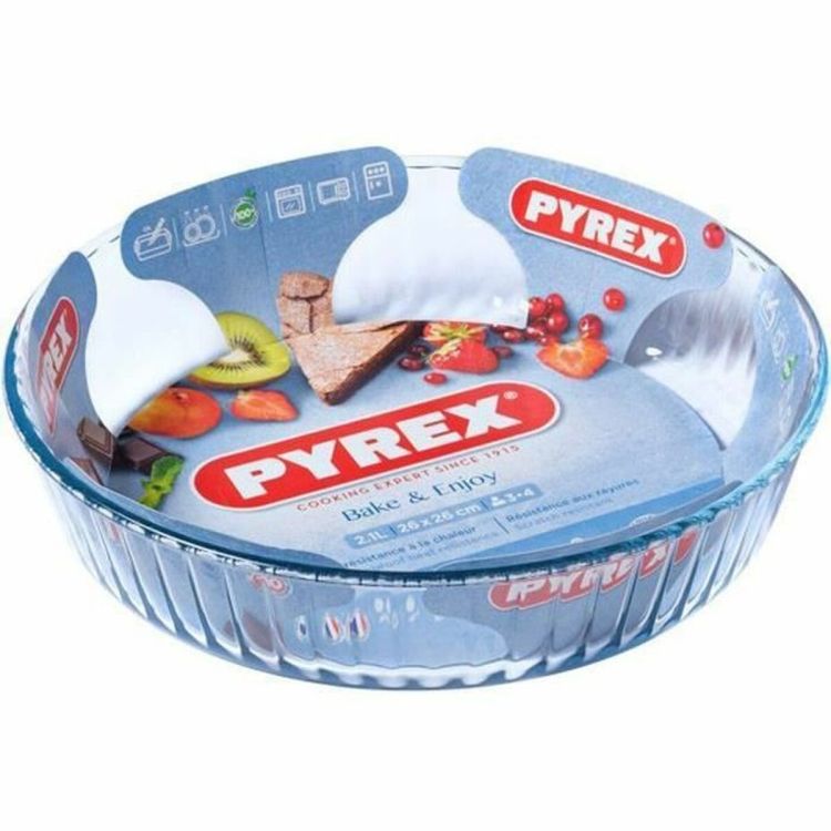Pyrex Bake & Enjoy glazen geribbelde flanvorm Ø26 cm 2,1L