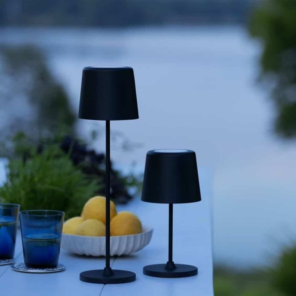 Brilliant Kaami G90939/76 oplaadbare LED tafellamp zwart mat IP44 37 cm