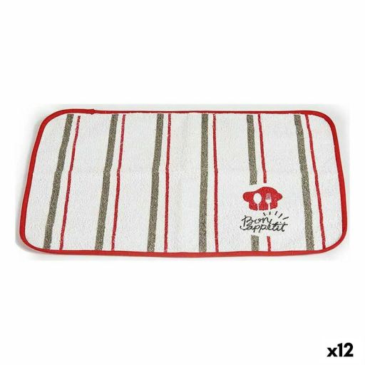 Kinvara Bon Appetit placemat wit/rood 33×48 cm set 12 stuks Placemat Kinvara Bon Appetit Wit Rood 33 x 0