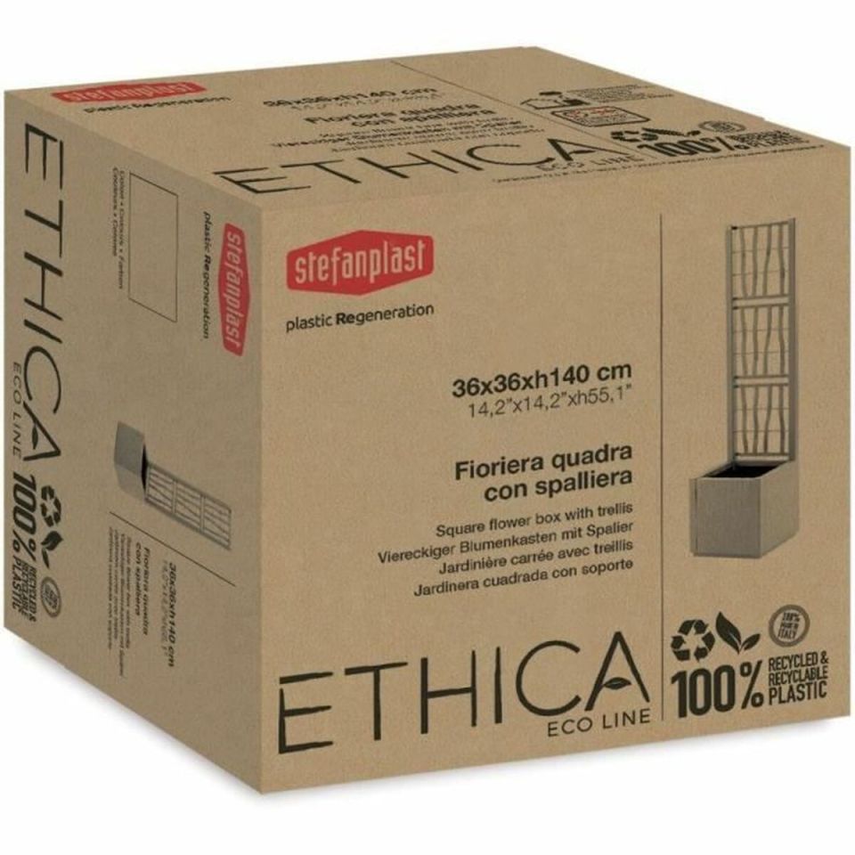 Stefanplast Ethica plantenbak met trellis 38L grafiet