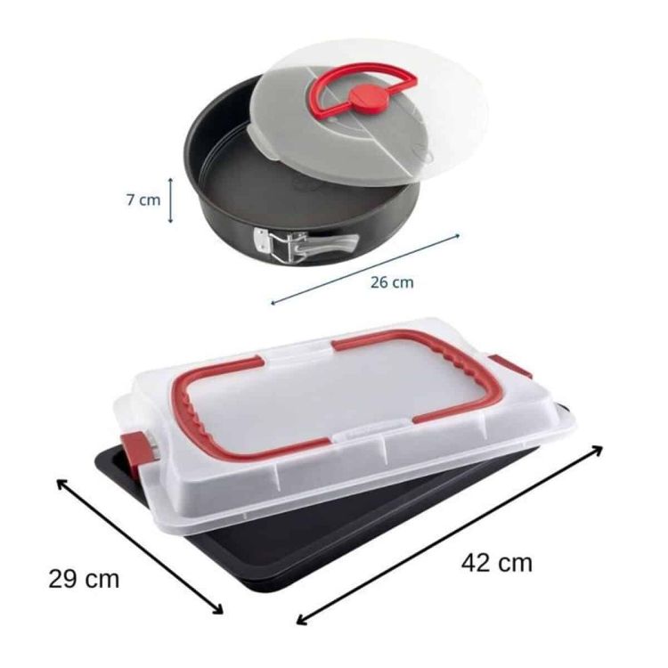 Dr. Oetker Bake and Go bakplaat met deksel 42 x 29 cm en springvorm 26 cm set