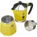 Bialetti Rainbow Yellow 6 cup aluminum coffee pot / moka pot