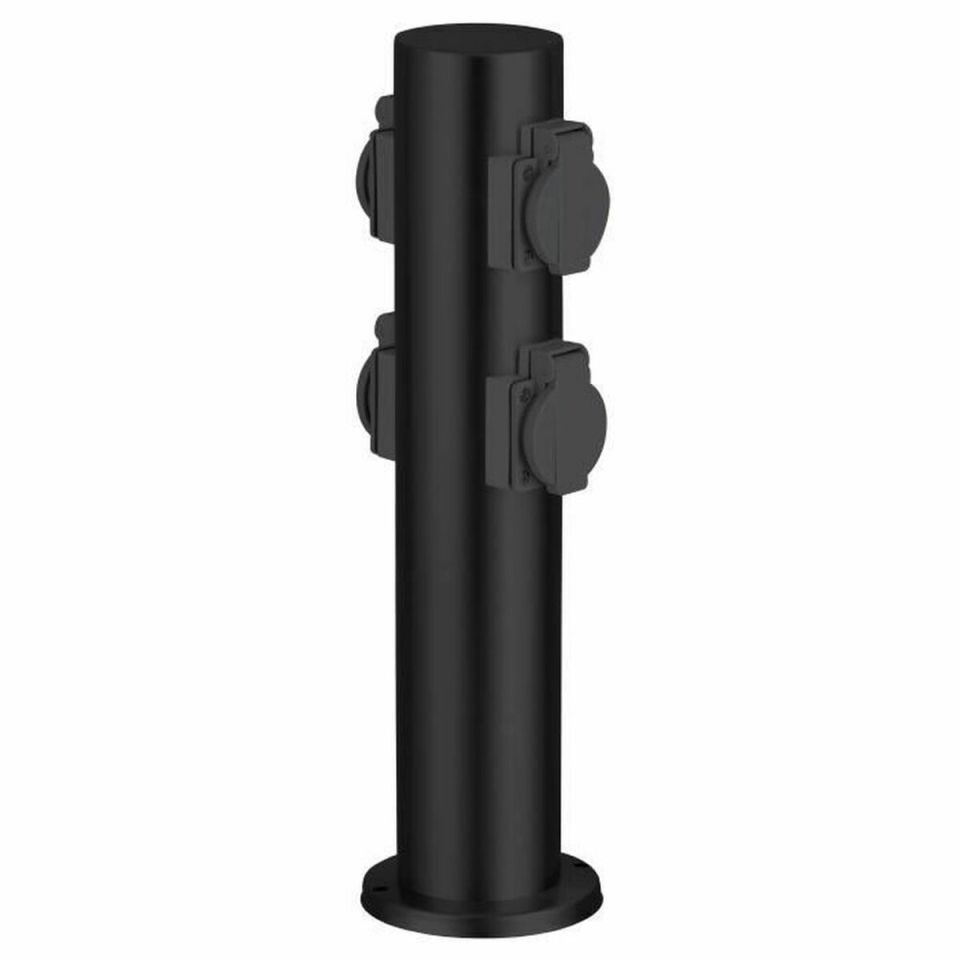 Brilliant Dody 96448A06 outdoor power outlet 4-gang black IP44 40 cm