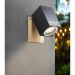 Brilliant Galeni 96375/76 buiten wandspot zwart/naturel IP44 GU10