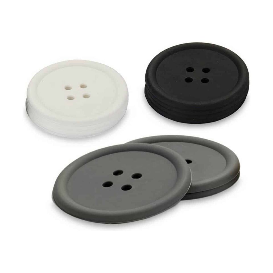 Kinvara silicone glass coasters white/black/gray set of 24 pieces