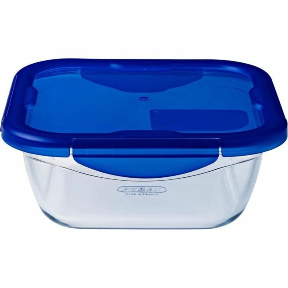 Voedselopslagcontainer Pyrex Blauw Transparant 800 ml (2 Stuks)