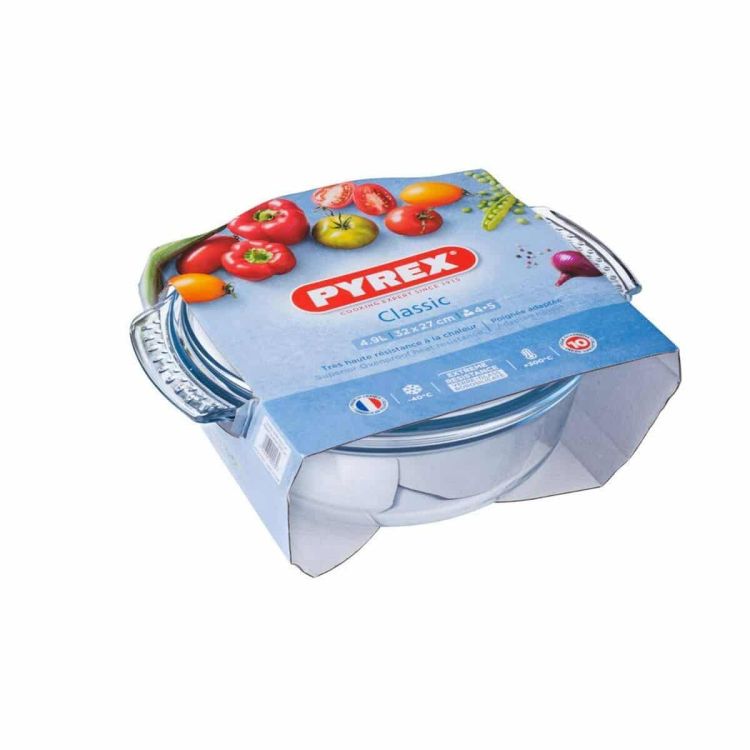 Pyrex Classic round baking dish 4.9L with lid 32cm