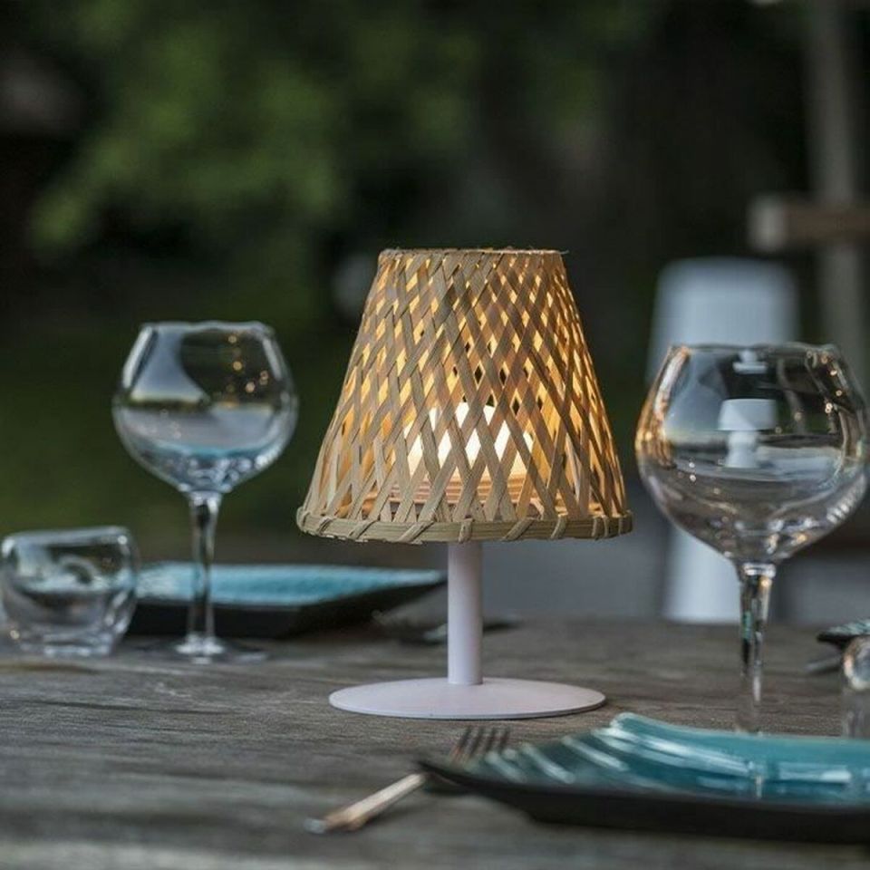 Lumisky Ibiza wireless LED table lamp bamboo IP44