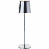 Brilliant Xaana G40939/68 rechargeable LED table lamp nickel/aluminum IP44 37 cm