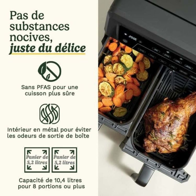Cuisinart AFD10XBLE AirTwin XXL dual-zone airfryer 10.4L 2400W black
