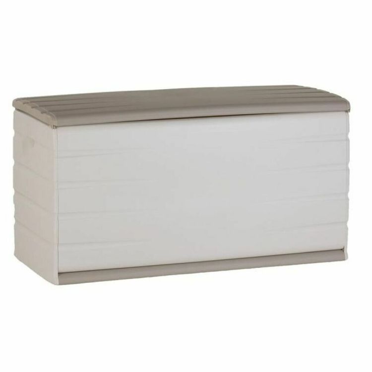 Plastiken tuinkist 350L beige 120 cm kunststof afsluitbaar