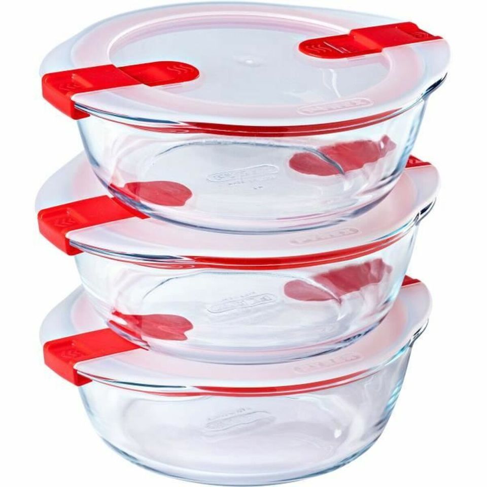 Pyrex Cook & Heat set storage dishes 1L Ø18 with lids (3-piece)