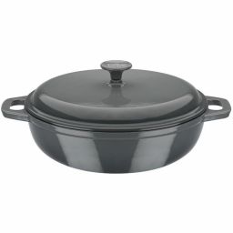 Pan met Deksel GSW Grijs 36 x 14 x 36 cm Gietijzer Ø 30 cm | Huisbest.nl